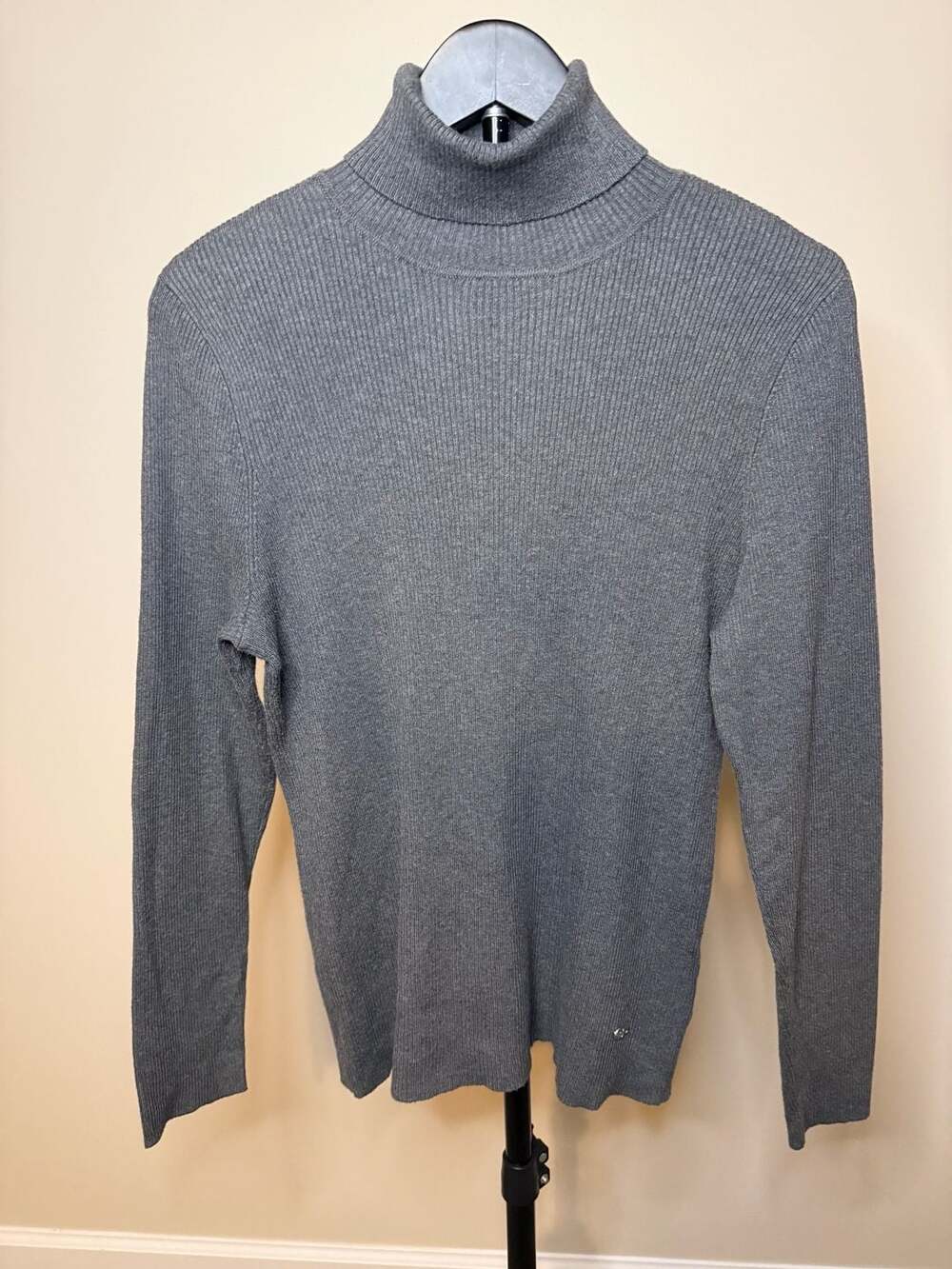 Lauren Ralph Lauren Ribbed Turtleneck Sweater Gray Size XL